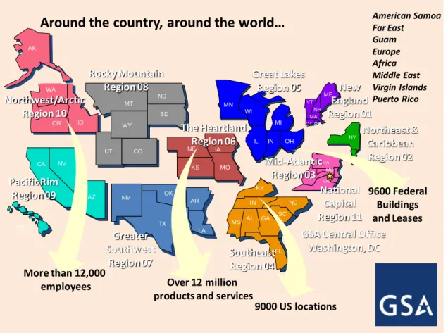 Figure 1. Geographic Distribution of GSA and Extent of GSA Services 