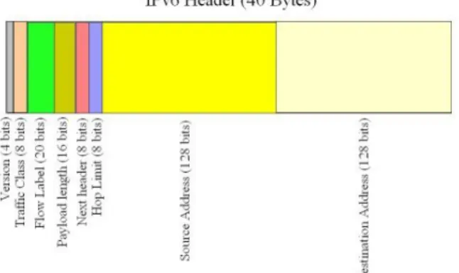 Figure 1: Internet Protocol version 6 header Of  course,  IPv6  offers  many  other  interesting features  that  are  beyond  the  scope  of  this  paper