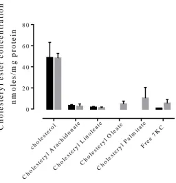 Figure 9. Cholesterol and cholesteryl ester accumulation in cells treated with 1.0mg/ml 