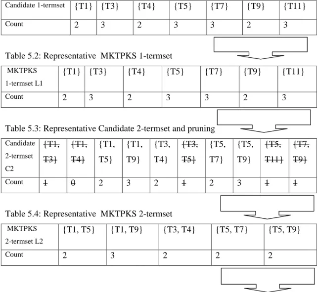Table 5.1: Representative Candidate 1-termset possible combinations 