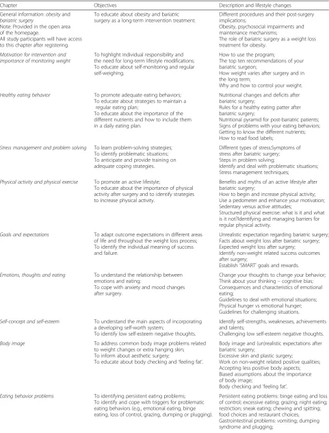 Table 1 Chapter from the self-help manual component of APOLO-Bari
