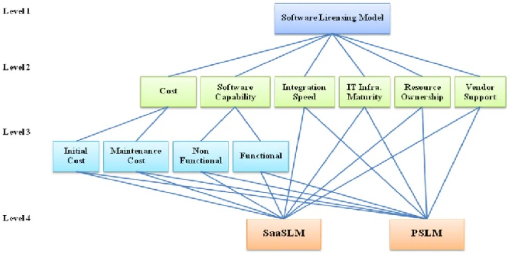 Figure 1: Software Licensing Selection Decision Hierarchy 