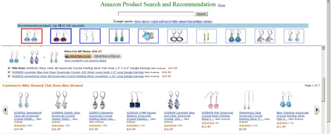 Figure 3.19: Recommendation comparison, ours v.s. Amazon’s ”Customers Who Bought This Item Also Viewed.”