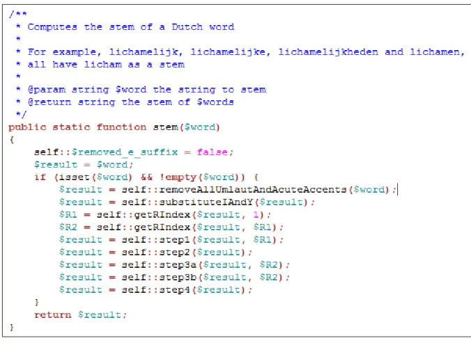 Figure 4: Example of a Dutch Stemmer