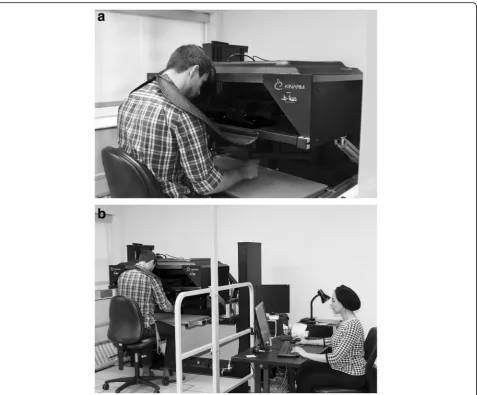 Fig. 1 KINARM End-Point robot set-up during participant assessment