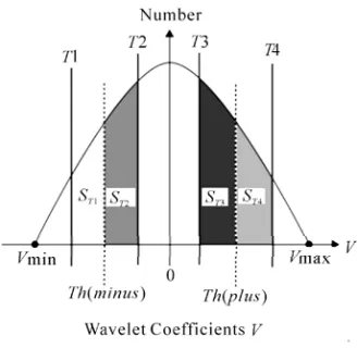 Figure 3. Schematic diagram of the histogram of MRR wa- velet coefficients.  