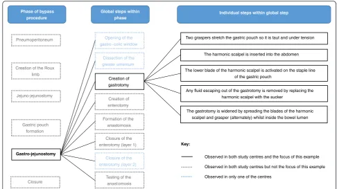 Fig. 1 Identification of the steps within each phase of bypass, using gastro-jejunostomy as an example