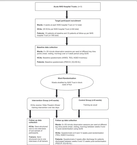 Fig. 1 Can Healthcare Assistants Training improve the relational care of older people? (CHAT) pilot cluster randomised controlled trial design