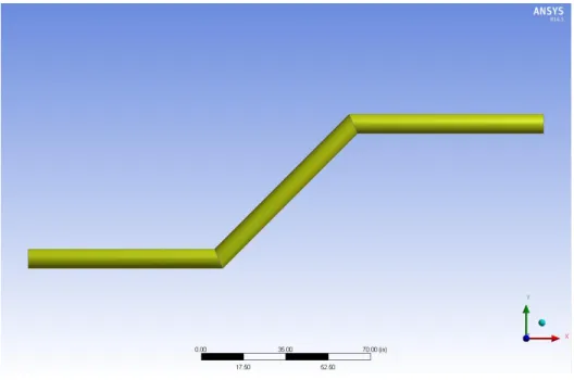 Figure 3.5: Pipe geometry with 45° inclination angle 