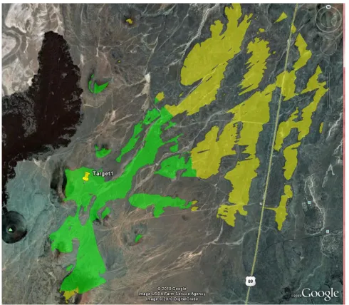 Figure 4. Simulated communication coverage map depicted in Google earth. 