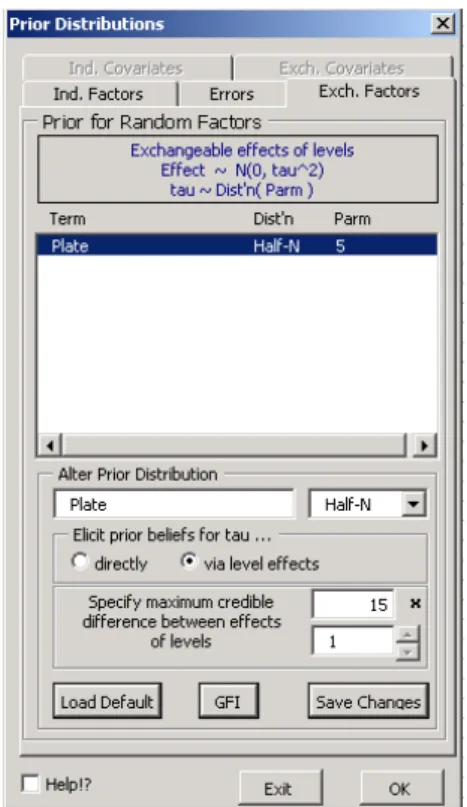 Figure 4: Form used to specify prior distributions.