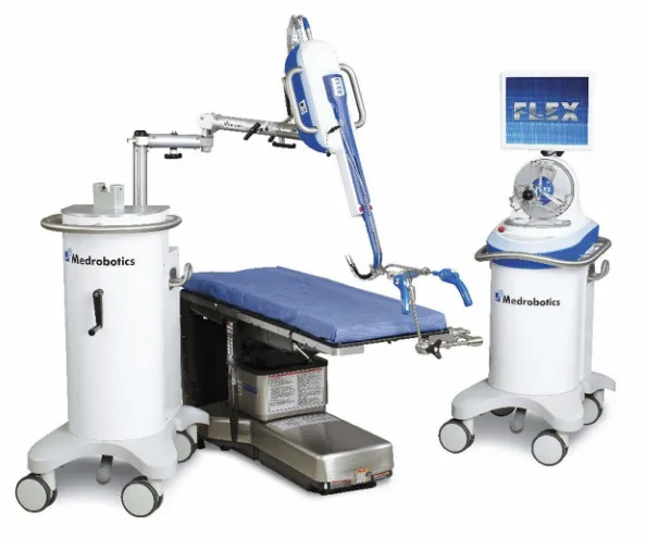 Figure 2 Microlaryngeal Instrumentation available for the Flex robotic system including laser attachment, alligator grasper, triangle forceps, micro-scissors and sickle knife.Note: Copyright © 2019