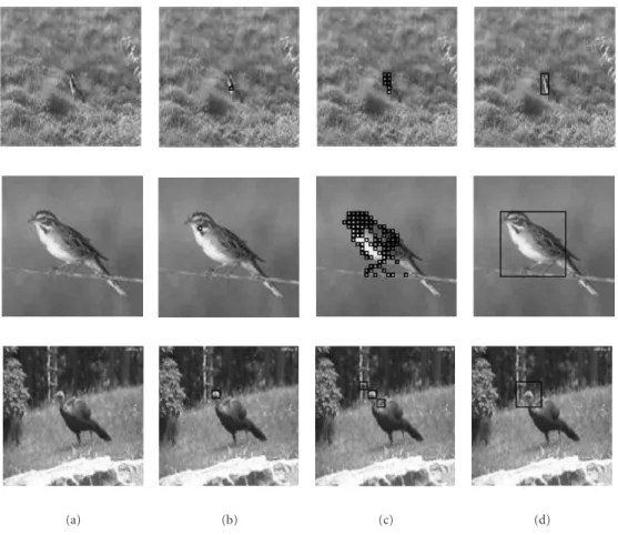 Figure 7: Non-man-made single-target detection results (columnwise). (a) Original images