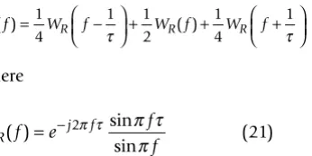 Figure 3 depicts the transfer function power spectrum (|Wonstrates that as the length of the analysis windowdecreases, the bandwidth of the filter increases