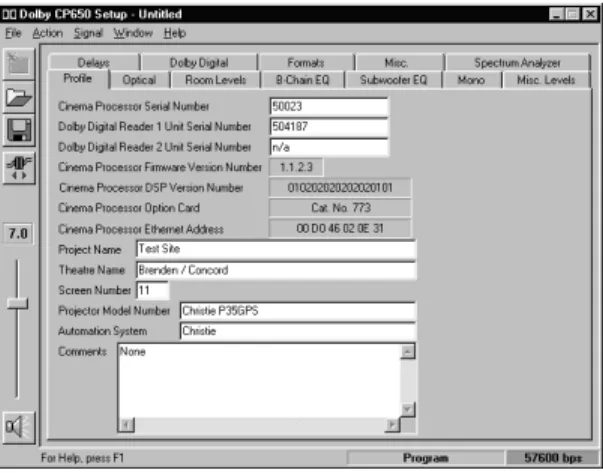 Figure 2-1 CP650 Setup Window 