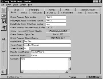 Figure 2-5 Setup Profile Tab 