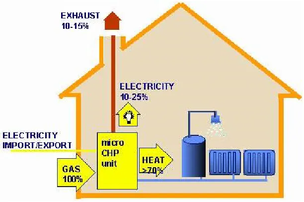 Figure 2-1 MicroCHP system illustration [8] 
