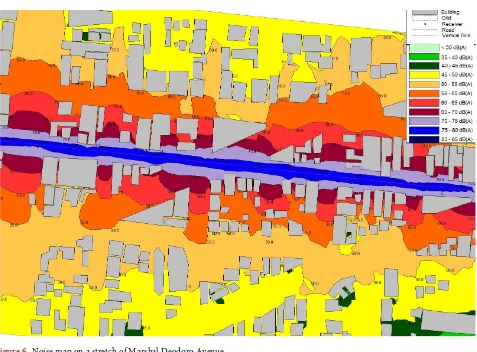 Figure 6. Noise map on a stretch of Marshal Deodoro Avenue. 