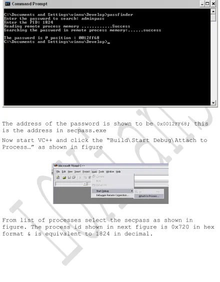 figure. The process id shown in next figure is 0x720 in hex 