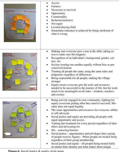 Figure 6.  Social justice & equity circle maps 