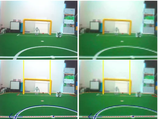 Fig. 5: Images taken by the upper camera of a NAO (original resolution on the left, corresponding thumbnails on the right).