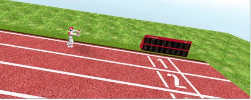 Fig. 4. Simulation contest of Nao robot running the 10 meters