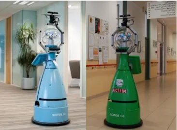 Fig. 1. The mobile robots Bob and Henry in the security and care scenario
