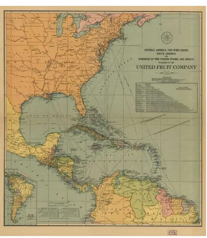 Figure 1.1 Map of United Fruit Company Steamship lines 