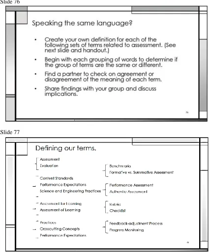 Figure 4. GSAP training presentation slides addressing language and sensemaking. 