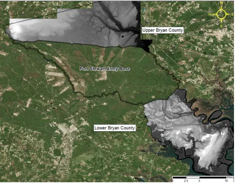 Figure 4: LiDAR Map of Upper and Lower Bryan Study Areas  