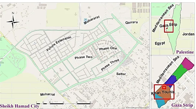 Figure 1. The geographic location of Sheikh Hamad city. 