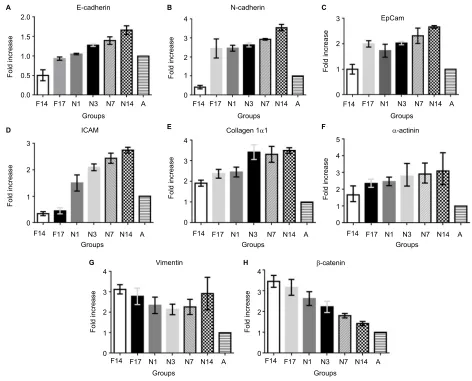Figure 2 Real-time PCR analysis of selected genes at different prenatal and postnatal stages.Notes: Fold increase in the expression of all selected genes is observed