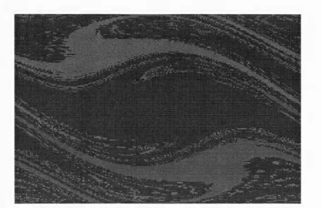 Figure 1.4: Example of basins of attraction found using a cell mapping algorithmwith 200 X 200 cells