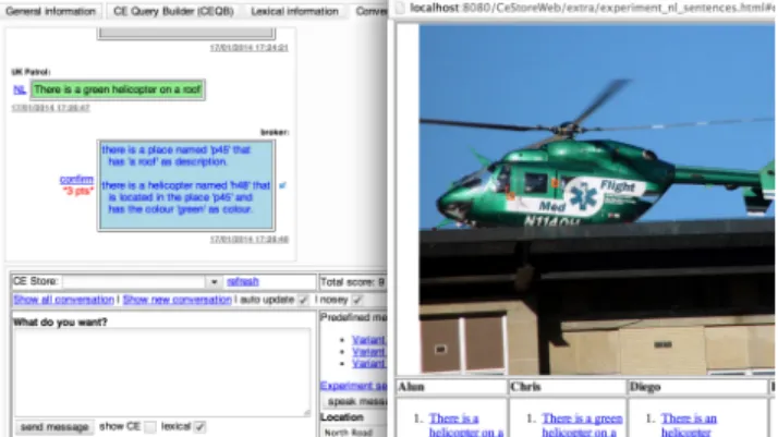 Figure 4 – The experimental conversational interface 