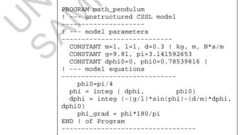 Table 1: Non-structured textual model description 
