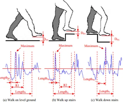 Figure 9. Gait analysis and signal of vertical vibration 