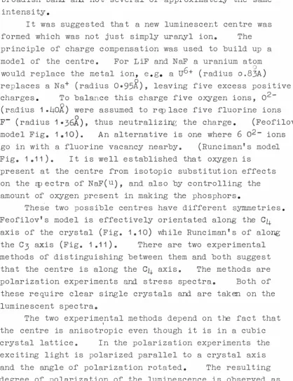Fig. (Runciman's model amount of oxygen present in making the on the i:pectra of NaF (U), and also by controlling the go in with a fluorine vacancy nearby