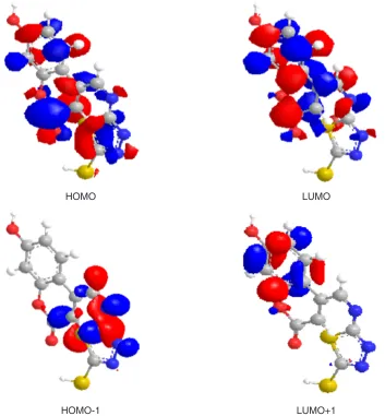 Fig. 5: Highest occupied molecular orbital (HOMO) and lowest unoccupied molecular orbital (LUMO) of compound 6