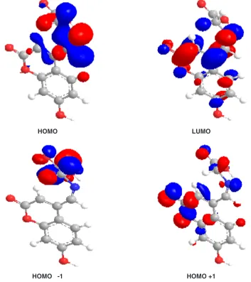 Fig. 6: Highest occupied molecular orbital (HOMO) and lowest unoccupied molecular orbital (LUMO) of compound 7