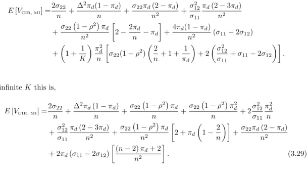 Table B.7 summarises Rubin’s derived variance under CIR alongside simulation results. In all settings the derivation results are within 2 MCSE’s of the simulation results.