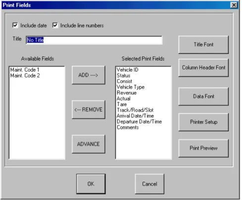 Figure 20 - Vehicle List Print Display  