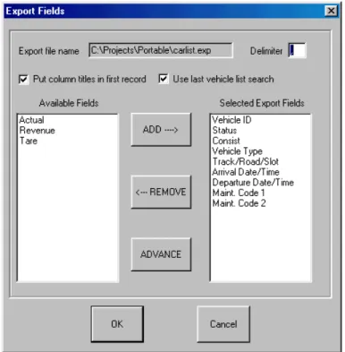 Figure 27 - Export Dialog 