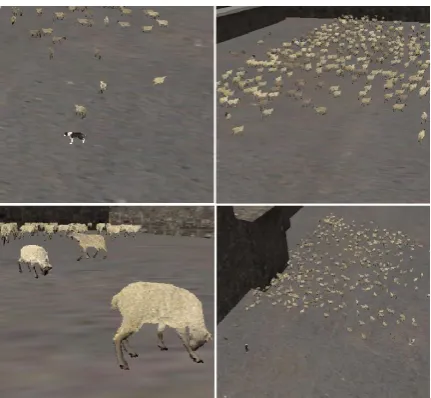 Figure 5: Several screenshots of our ﬂocking application