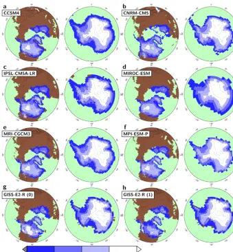 Figure 9. Implementation of the CMIP5/PMIP3 composite ice sheet in individual models. The plots show the surface elevation (m) asimplemented in each model, and thus reveal that there are small differences in the prescribed ice sheet between models because 