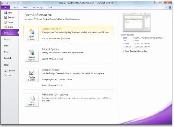 Figure 2 - Accomplish tasks faster with Backstage view. 