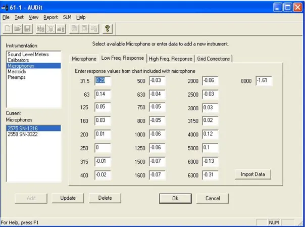 FIGURE 2-7  Microphone Frequency Response Information Dialog Box