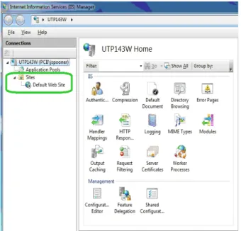 FIGURE 2-4  IIS Manager - Expand Sites Step 6 Select Default Web Site.