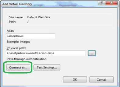 FIGURE 2-7  Add Virtual Directory - Connect As