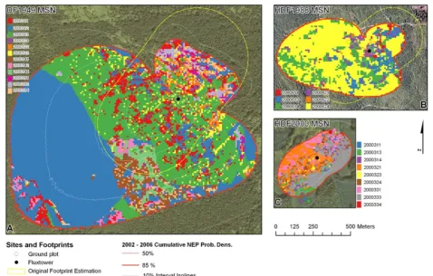 Figure 6 First most similar neighbour (MSN) sample plots demonstrate the patterns of spatial variability for A) the near rotation stand, B) juvenilestand, C) recent clearcut