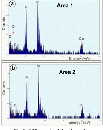 Fig. 6: EDX spectra, taken from the 